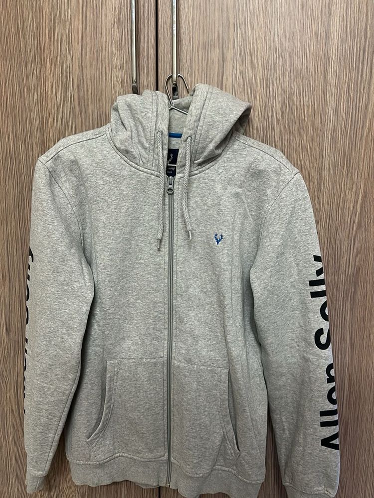 Allen Solly Grey Hoodie Men(Medium Size)