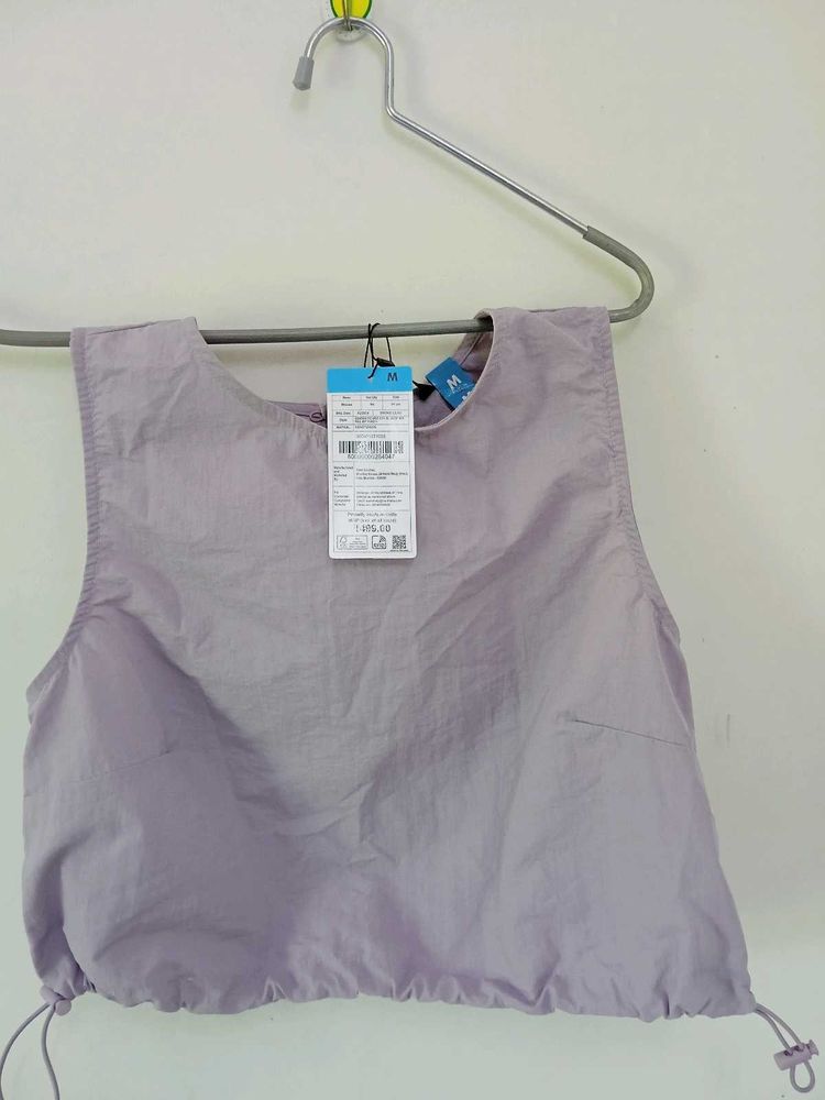 Lavender Cropped Drawstring Tank - Size M
