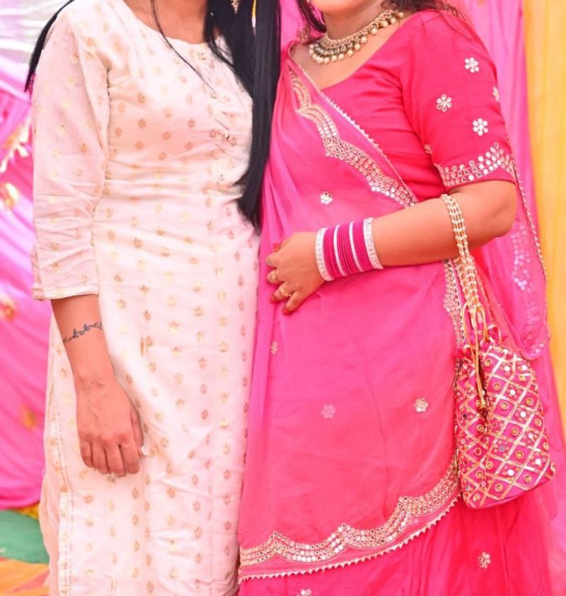 Off White Kurta With Skirt