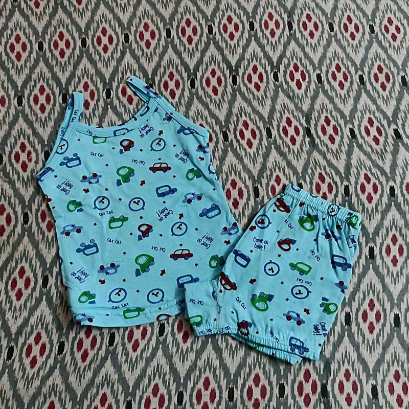 Cute Car Print Baby Set
