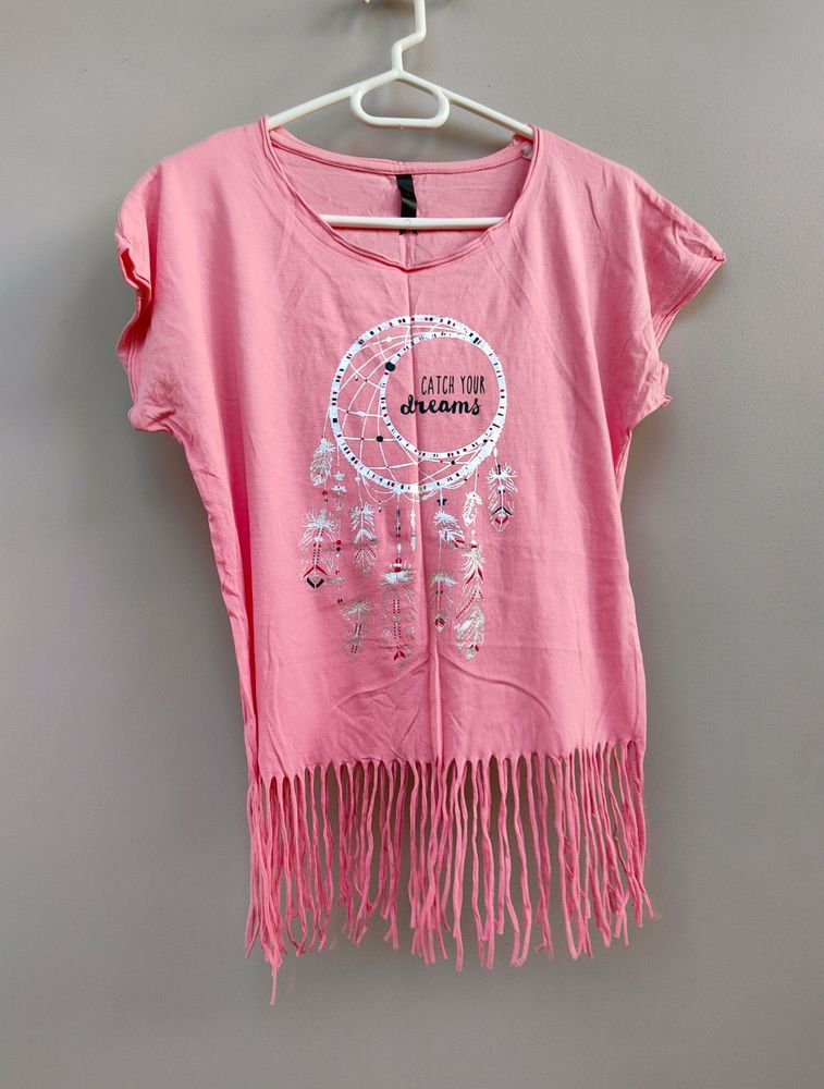 Pink Dreamcatcher Tassel T-Shirt