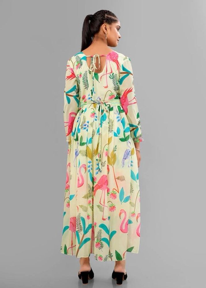 Pristino Women Floral Print Anarkali Kurta