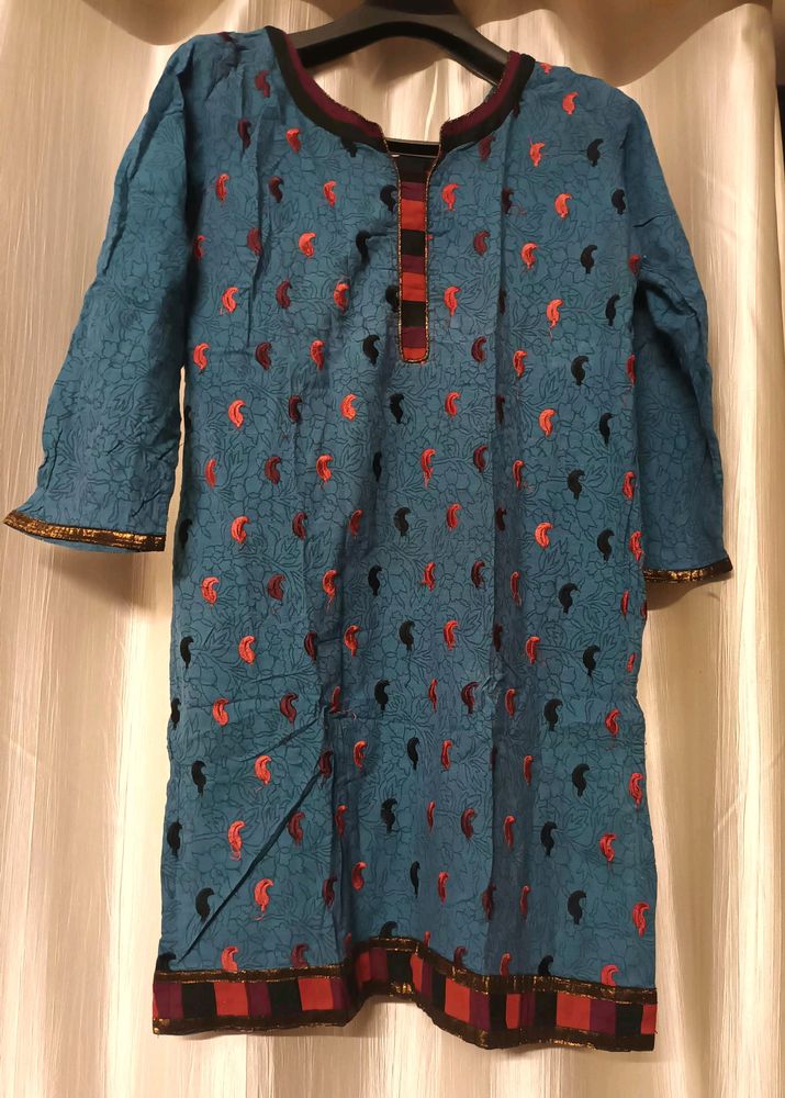 Cotton blue kurti