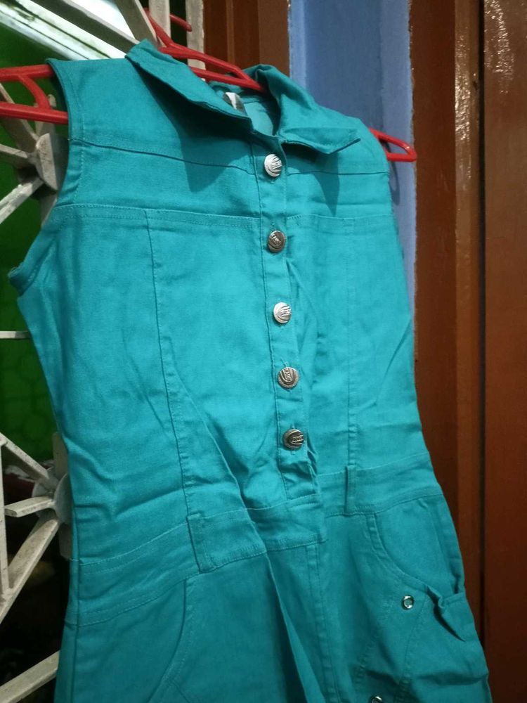 Korean Dresses Sea Green Colour