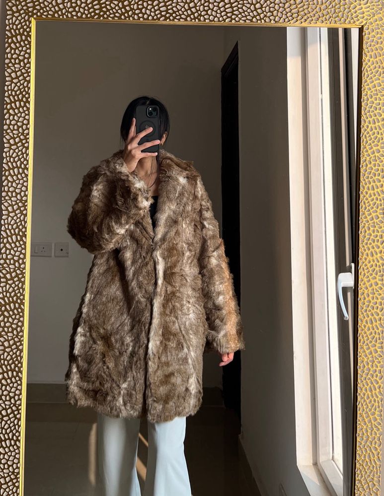 H&amp;M Fluffy Loose Fit Fur Coat