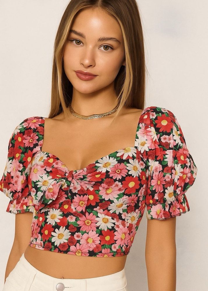 Tie Up Floral Top
