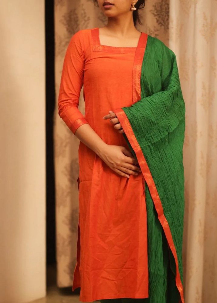 Orange &amp; Green Salwar Kameez set