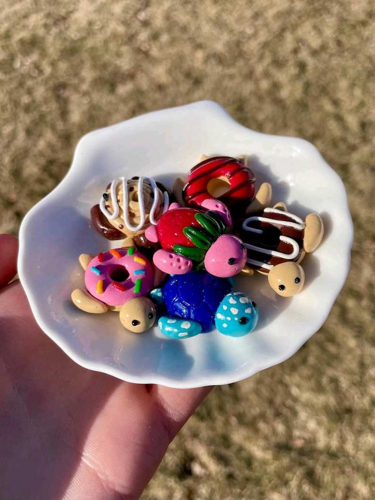 Dessert Turtle Clay Charms 🍩🐢