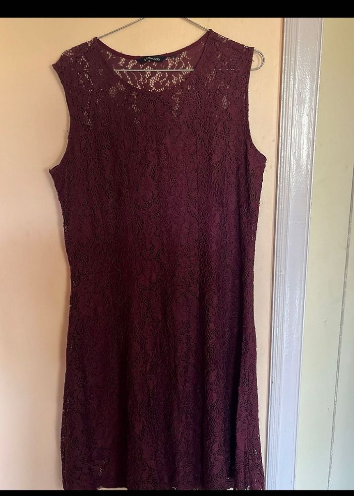 Burgundy Lace Dress