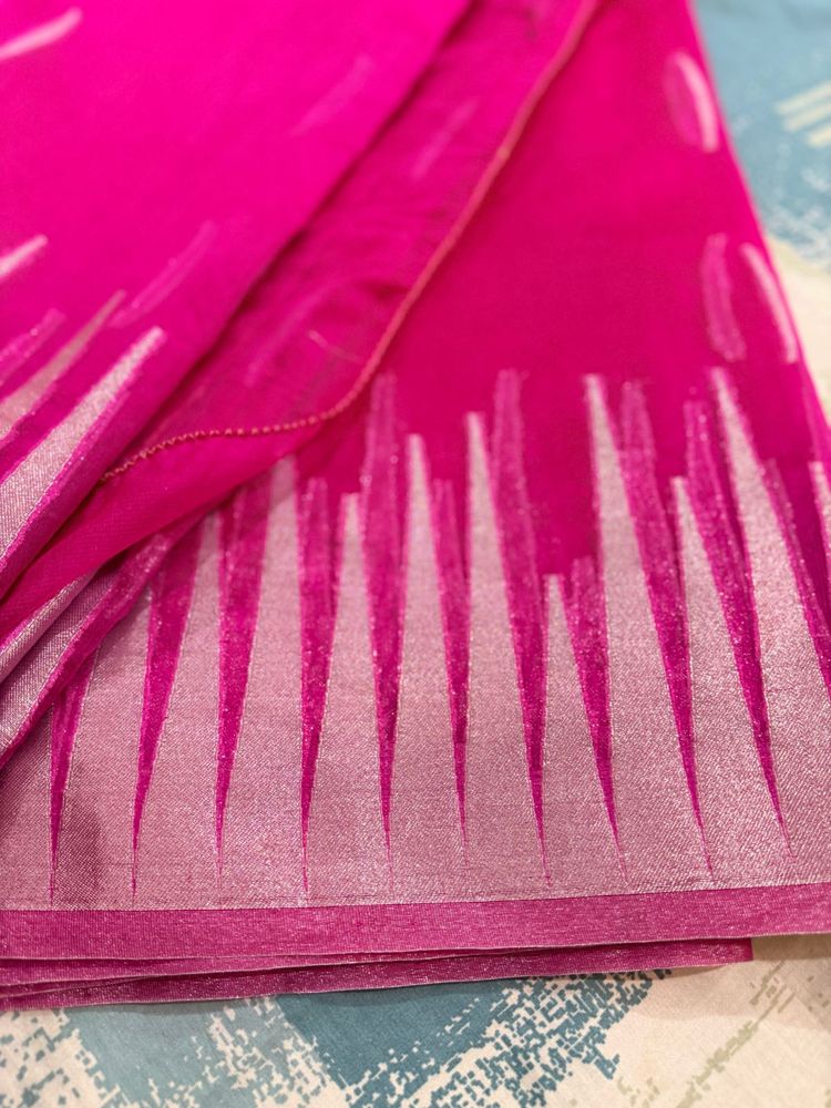 Pink Printed Saree