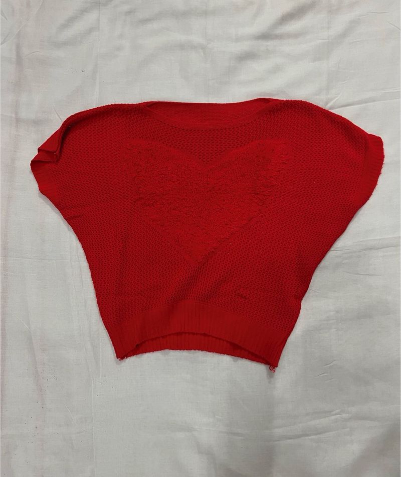 Red Knit Top