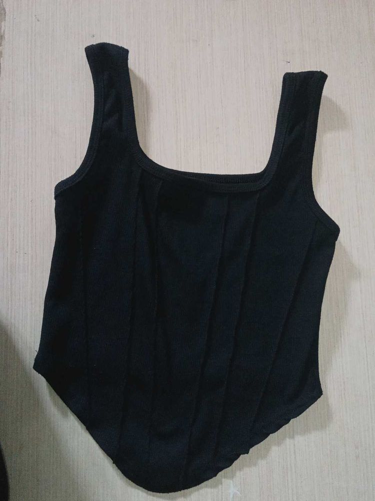 Black Corset Tank Top
