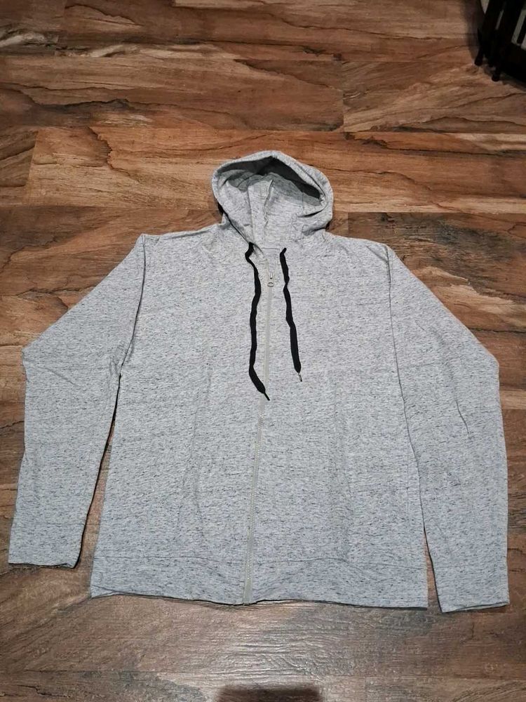 Gray Hoodie with Black Details