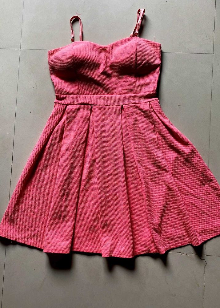 Coral Skater Mini Dress