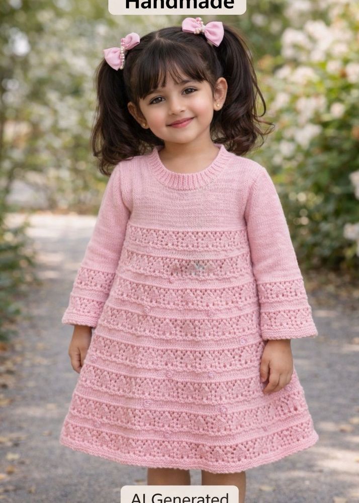 Handmade Pink Knit Dress