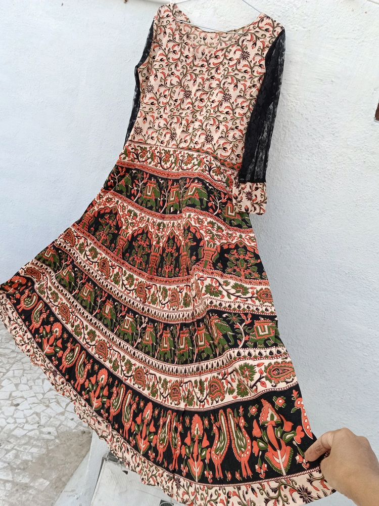 Beautiful Jaipuri Print Anarkali Kurta(Fixed Rate)
