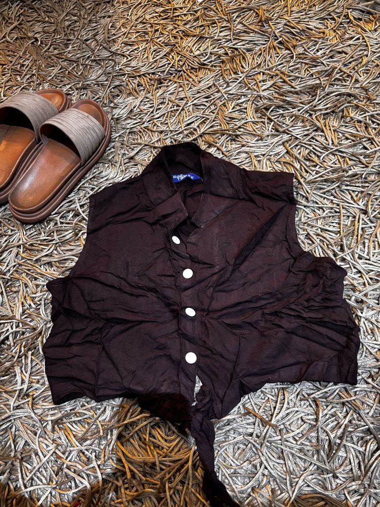 Brown Crop Top