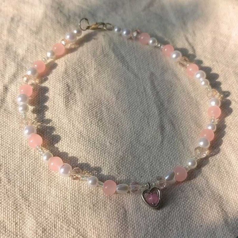 Beaded Heart Necklace/Choker