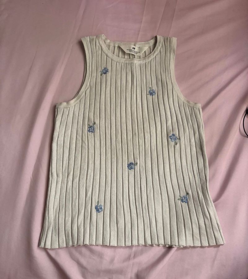H&amp;M Ribbed Floral Tank Top