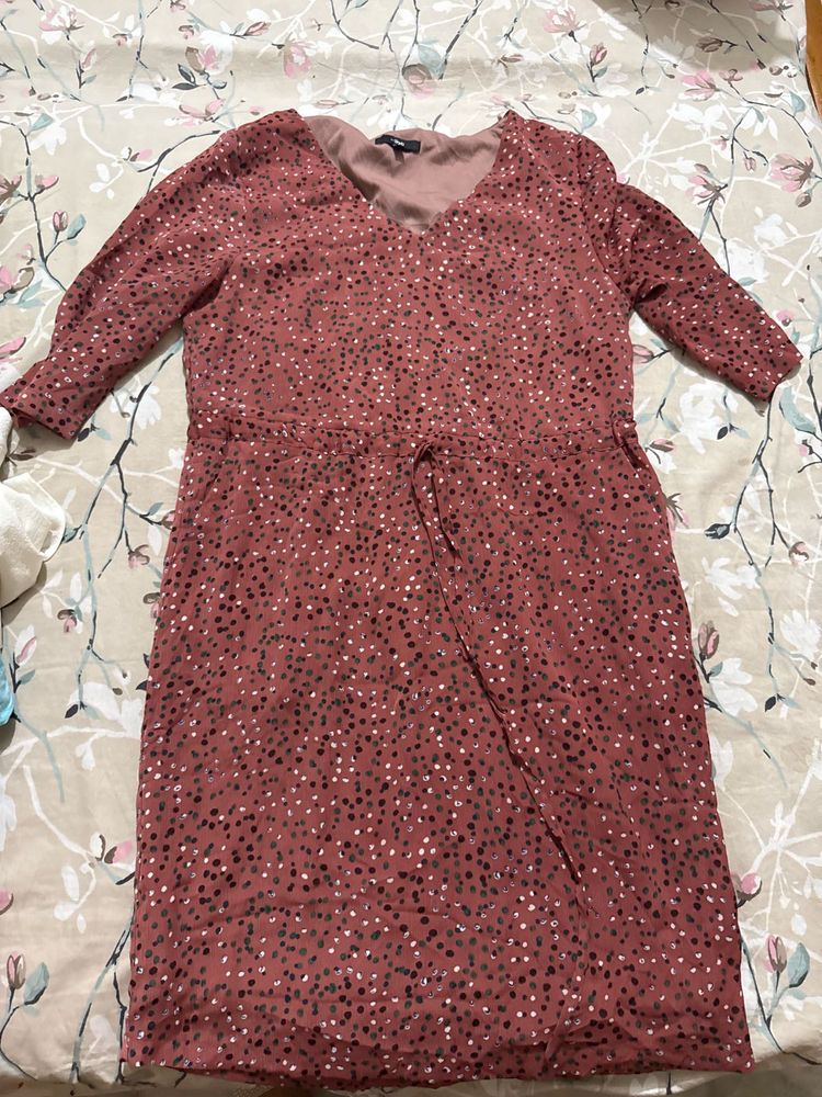Dusty Rose Polka Dot Dress