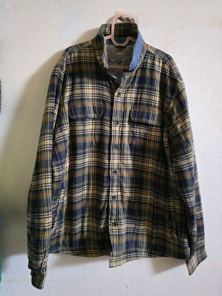 Tailor Vintage Sherpa-Lined Flannel Shaket