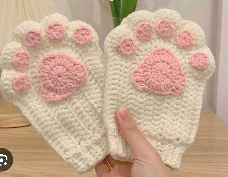 Crochet Paw 🐾 Gloves