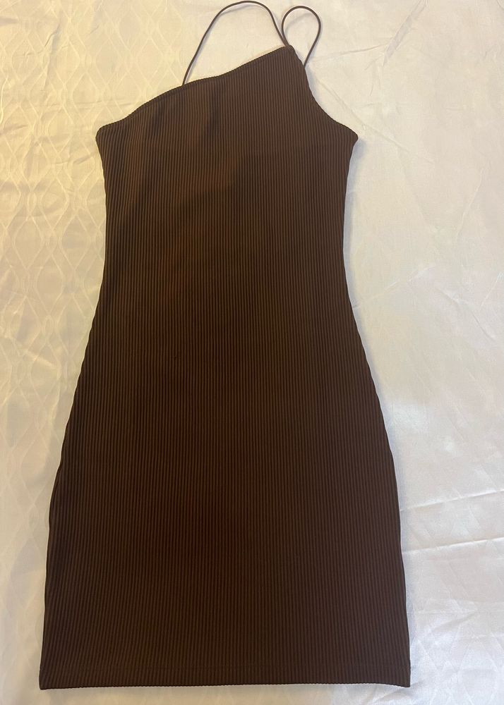 Brown One Shoulder Dress