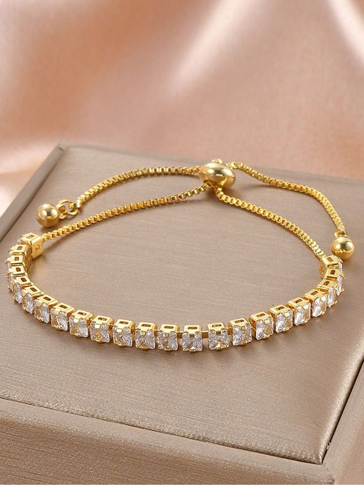 Rose Gold &amp; Crystal Tennis Bracelet
