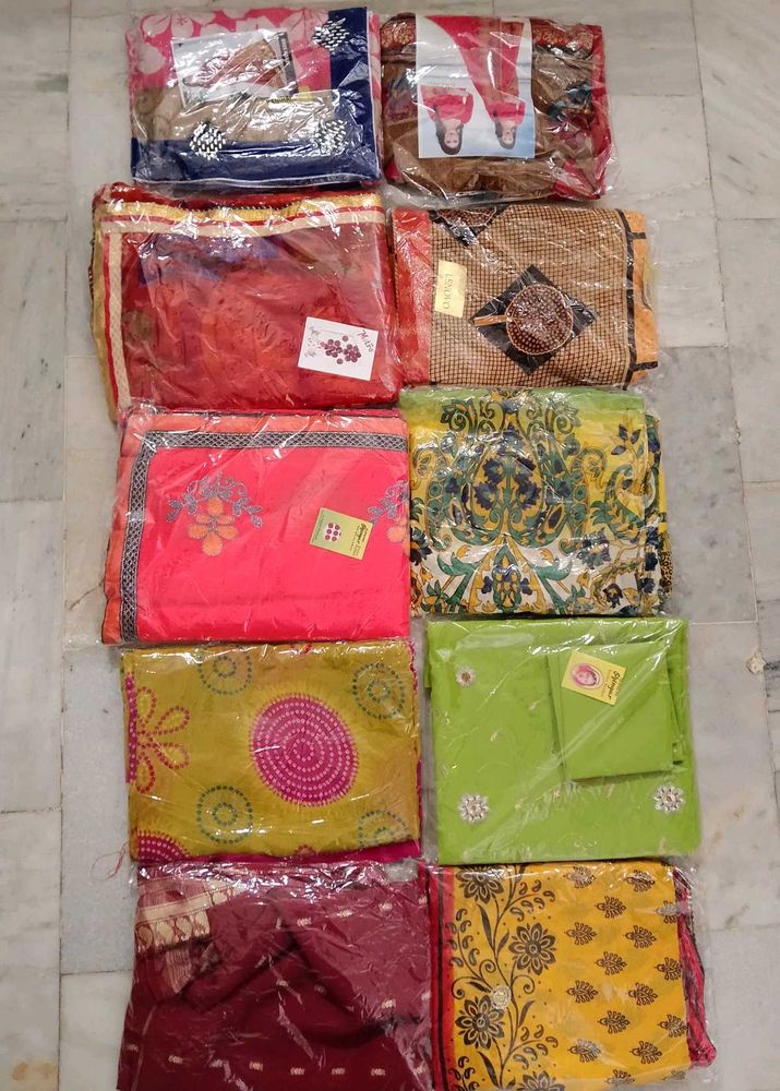 10 Sarees In Combo