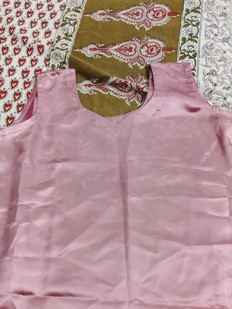 Pink Sleeveless Satin Top