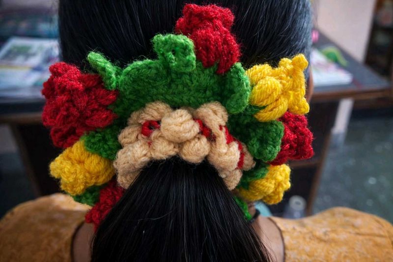 Colorful Crochet Scrunchie 🫶🌸