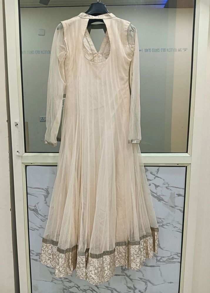 Off White Anarkali Set