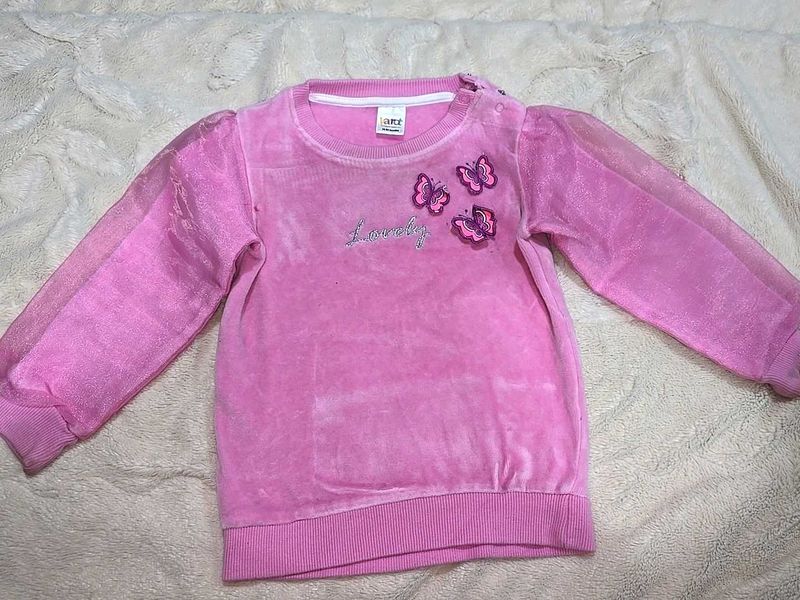 Girls Velvet Sweater - 18-24m