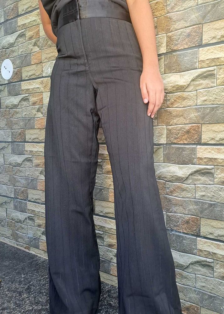 Striped Wide Leg Trousers