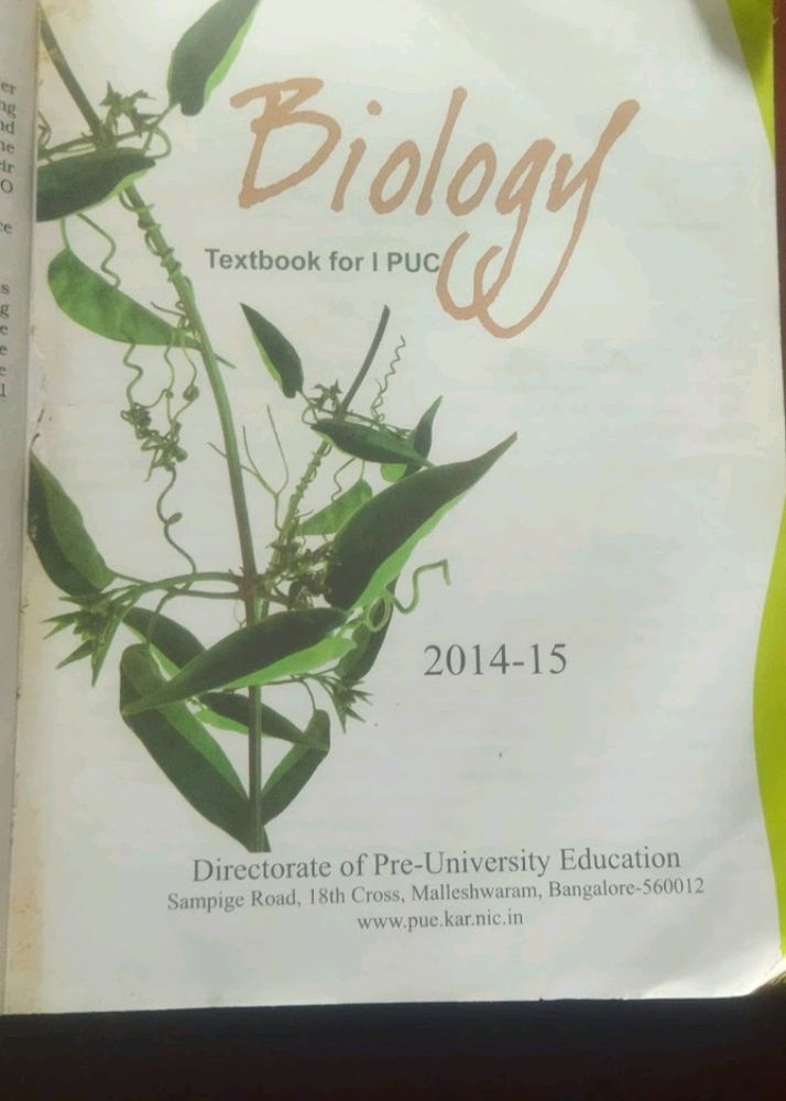 Biology 1st Puc 1 Class 11 Ncert Text Book Cbse