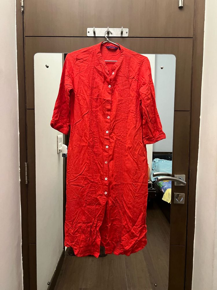 Red Plain Kurta