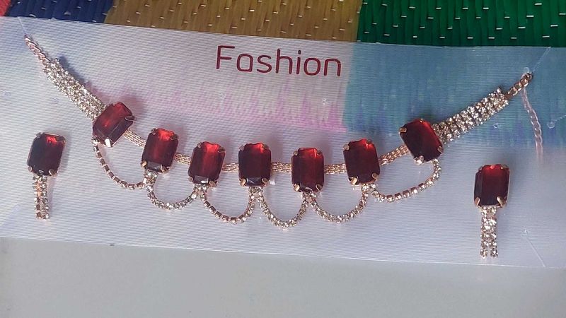 Red Stone Jewelry Set