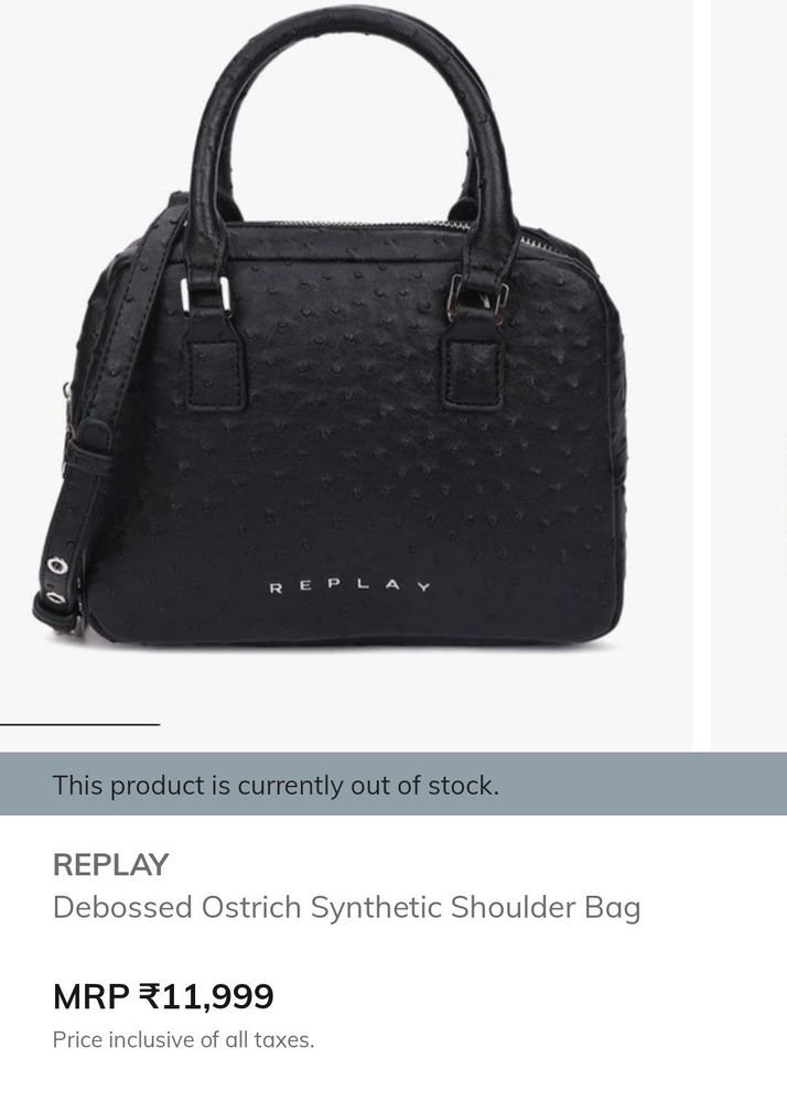 Replay Debossed Ostrich Shoulder Bag