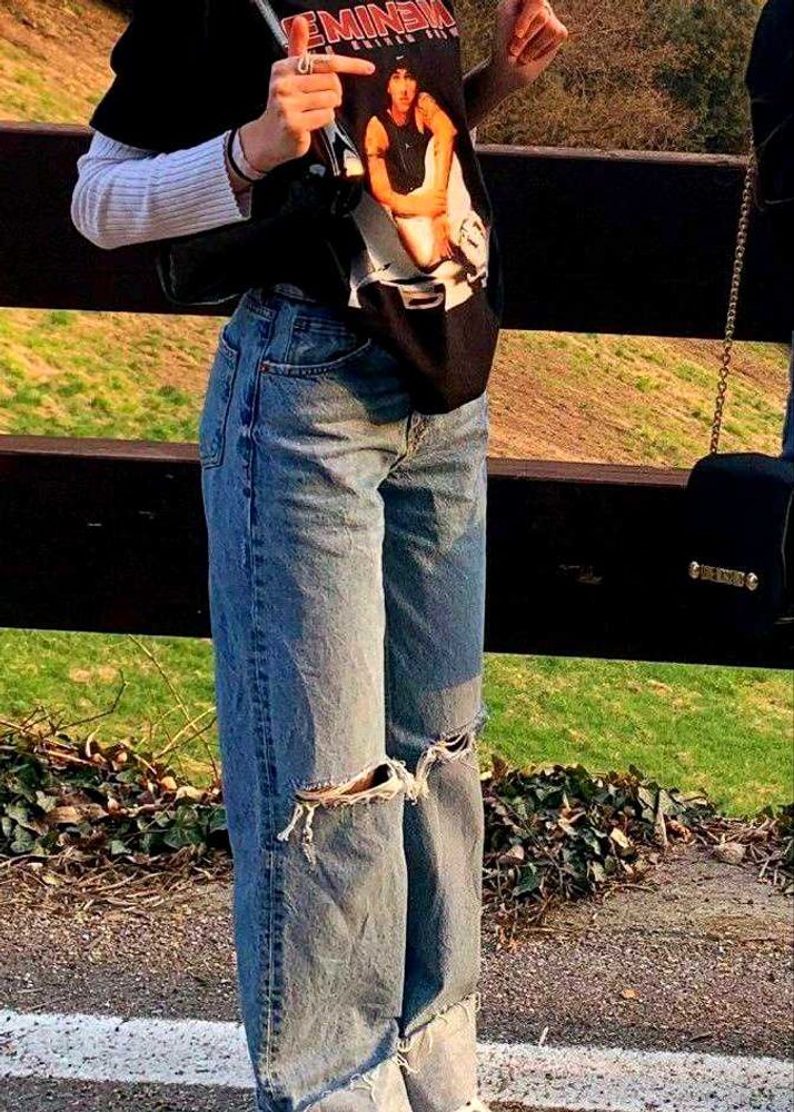 Ripped Wide Leg Jeans