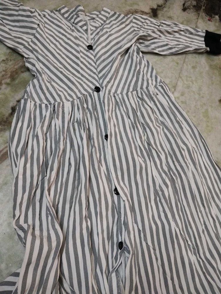 Striped Button-Down Dress