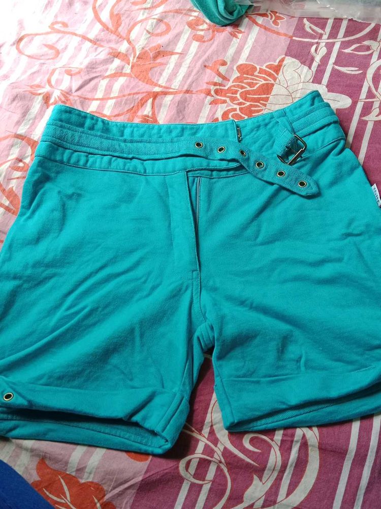 Teal Casual Shorts