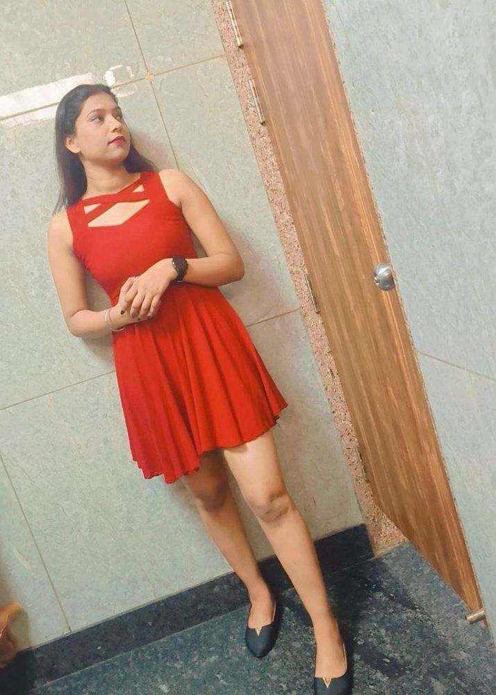 Red Cutout Skater Dress