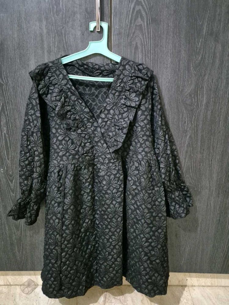 Patterned Black Dress