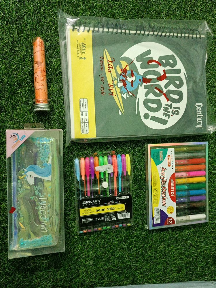 S LCombo Of A4 Register Marker Pen, Highlighter,