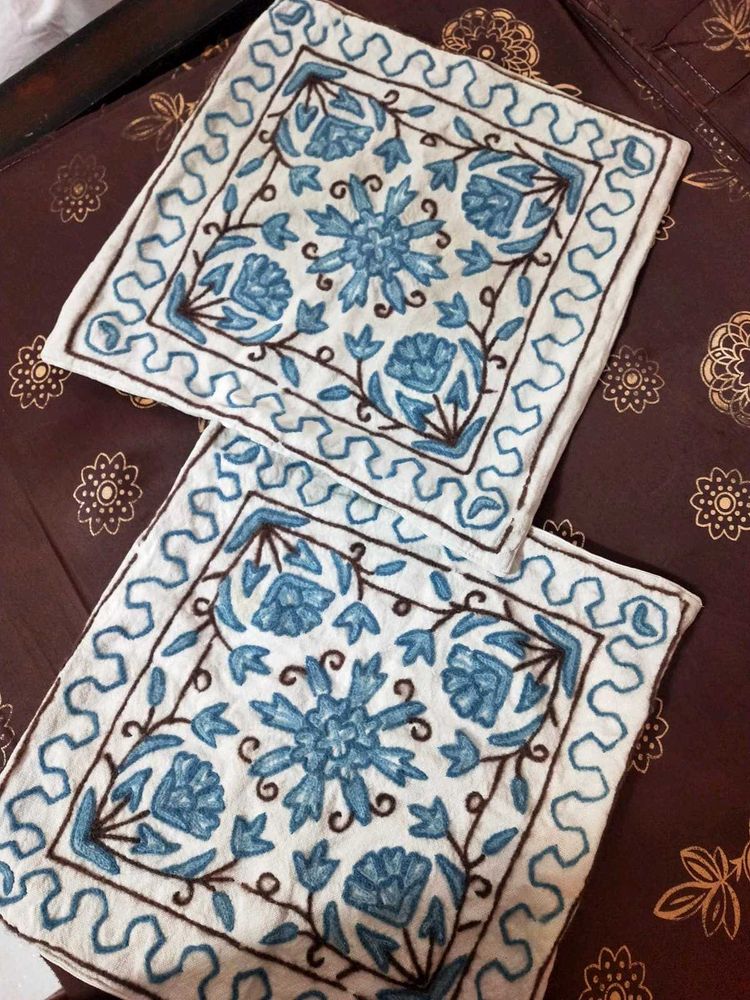 Wool Embroidered Cushion Covers (Set of 2)
