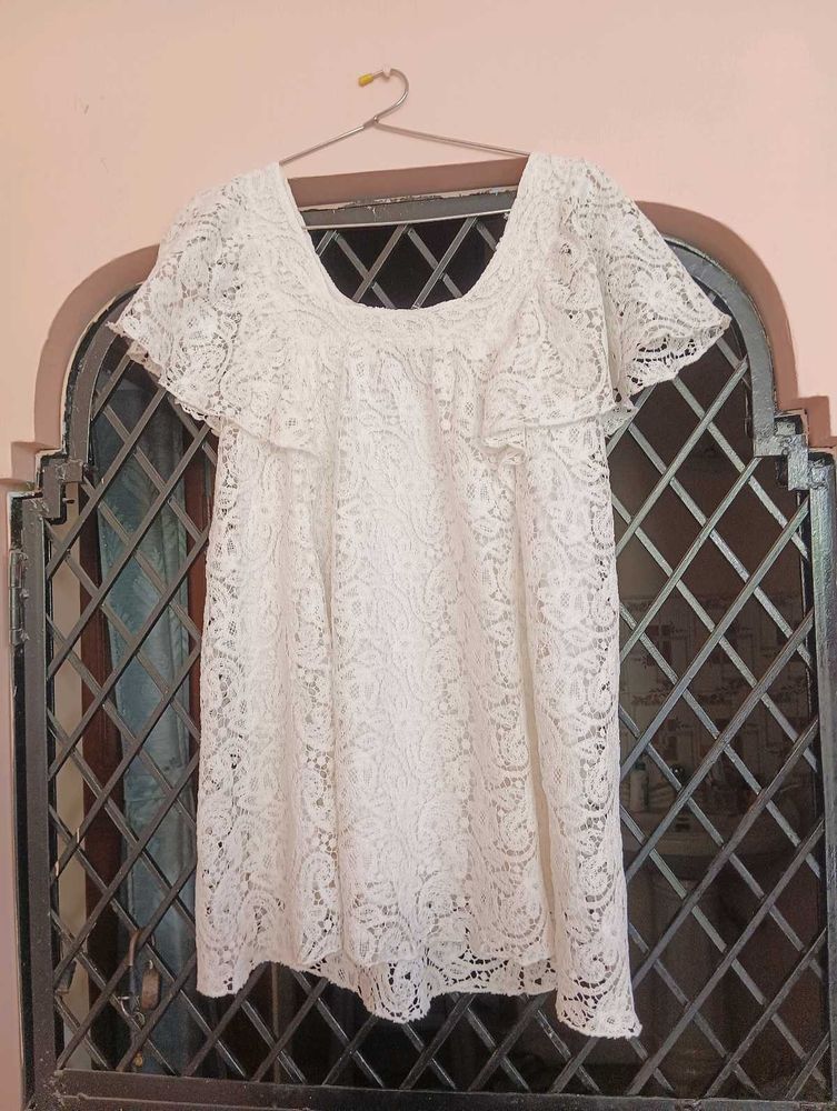 White Crochet Dress