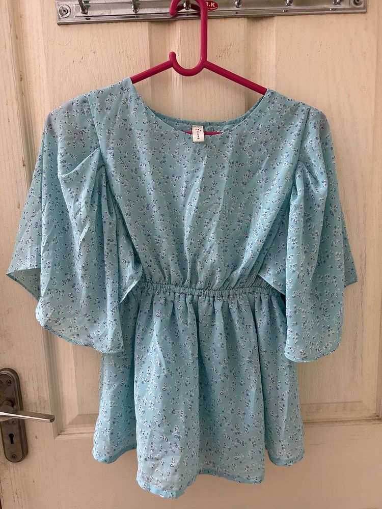 Floral Blue Top/Tunic