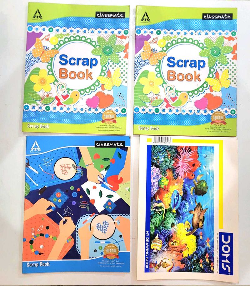 Combo Of Scrapbooks And Drawing Book For Children
