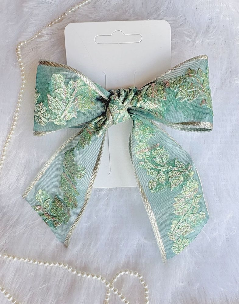 Elegant Embroidered Hair Bow