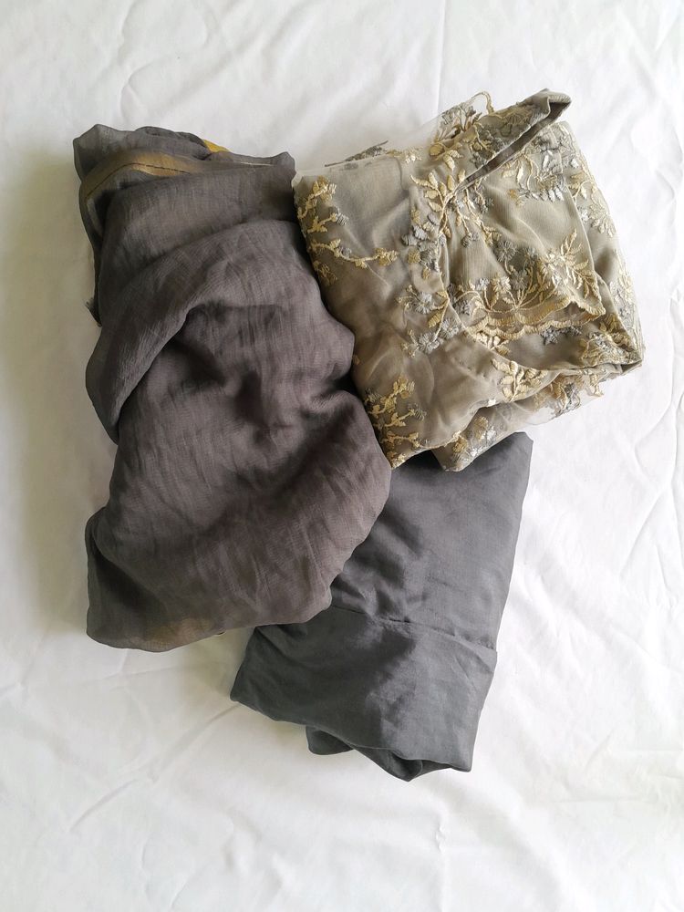 Grey Embroidered Kurta (Women's)